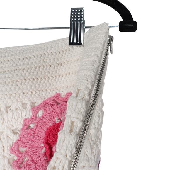 Love the Label Tuckernuck Ivory Leighton Skirt Crochet Floral Retro Sz M 2743-38 - Picture 12 of 14